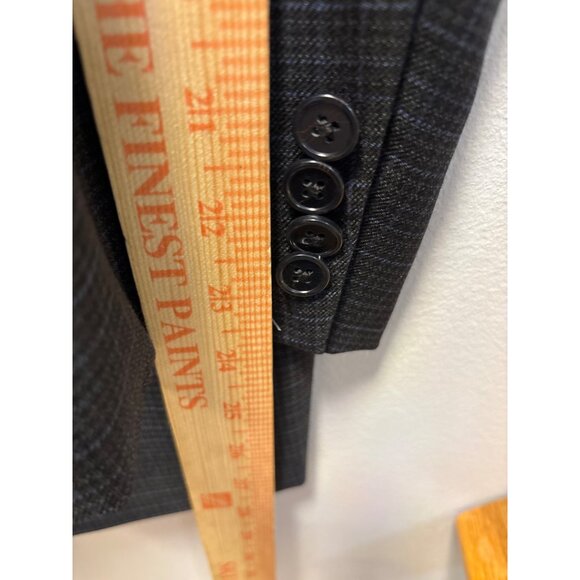 Joseph Abboud Mens Gray Plaid Two-Button Blazer Jacket Size 42R - Picture 6 of 15